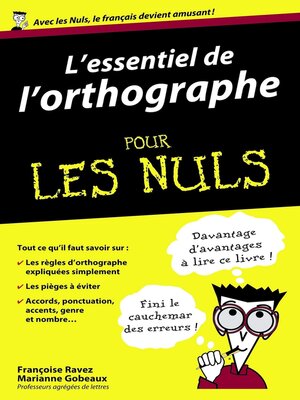 cover image of L'essentiel de l'orthographe Pour les Nuls